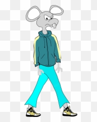 Mouse walking wearing jogging clothes clipart Free - Standing Around Emoji