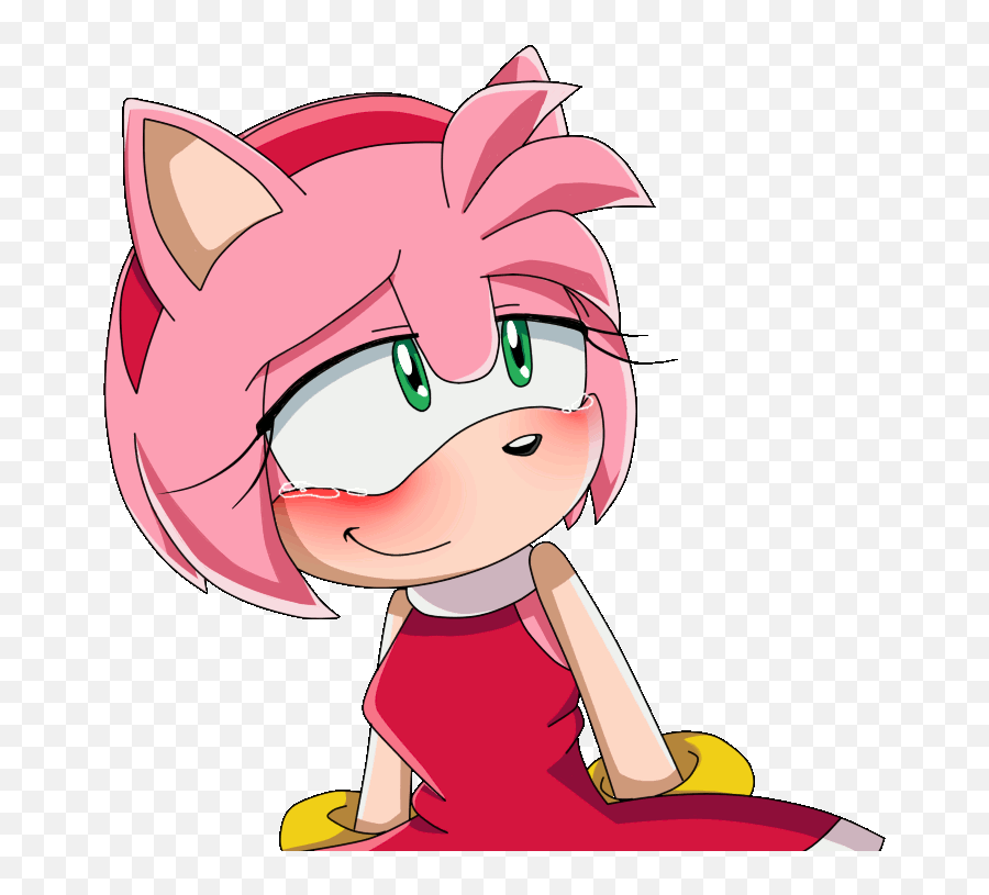 Amy Rose Gif - Sonic X Amy Blush Emoji,Emojil