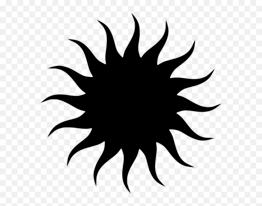 Sun Star Bw Png Svg Clip Art For Web - Download Clip Art Clip Art Emoji,Star Emoji Black And White