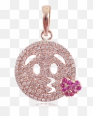Designer Charm 14k Rose Gold Emoji Pendant - Locket,Gold Emoji