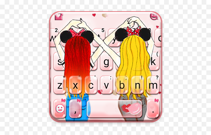 Best Friend Bow Girls Keyboard Theme - Mobile Phone Emoji,Best Friend Emojis