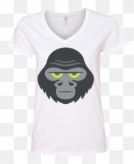 Ladies V - Baboon Emoji,Black Emoji Dress