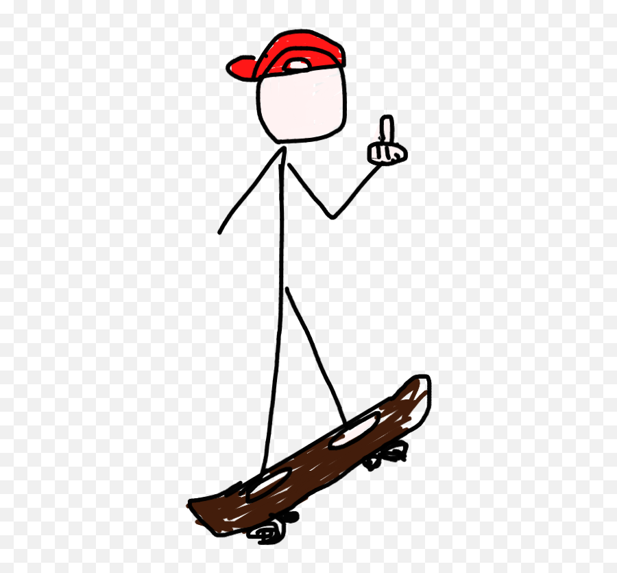 Stickman Stickfigure Punk Skateboard Skater Skate Skate - Figure Of Skateboarder Stick Emoji,Stickman Emoji