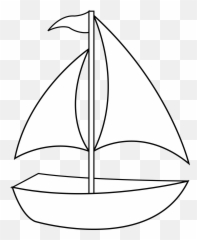 Sailboat Clipart Black And White - Boat Png Emoji
