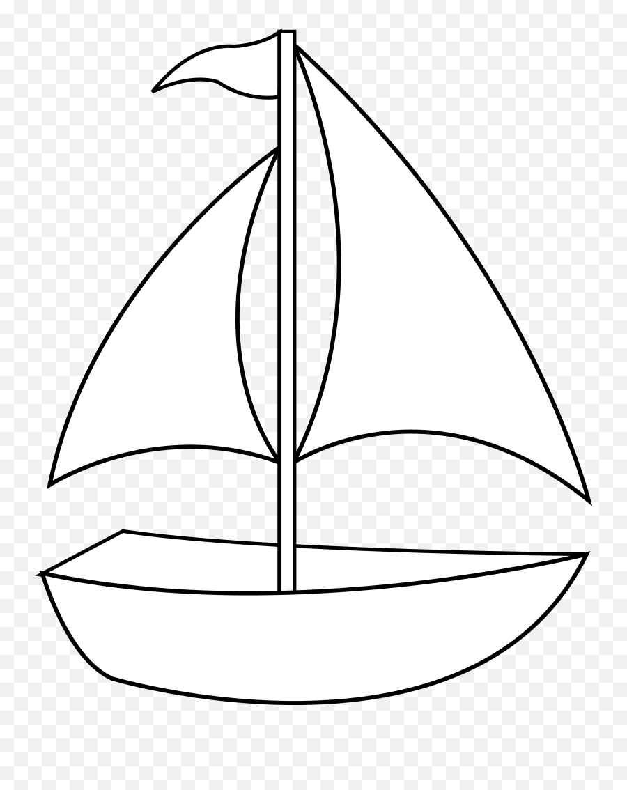 Sailboat Clipart Black And White - White Boat Clipart Png Emoji,Sail Boat Emoji