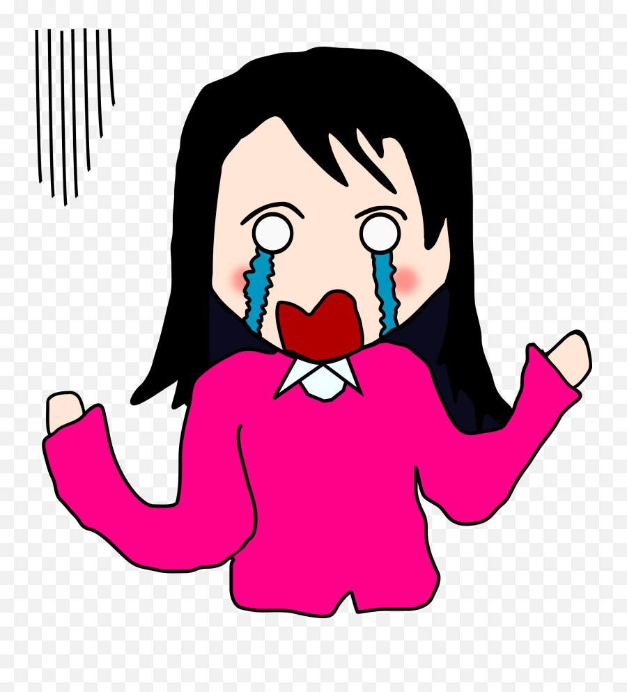 Asian Clipart Sad - Png Girl Sad Cartoon Emoji,Asian Person Emoji