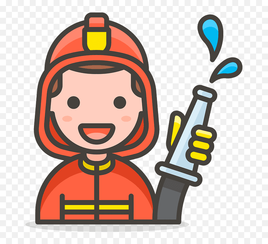 Man Firefighter Emoji Clipart - Imagenes De Bomberas Animadas,Fireman Emoji