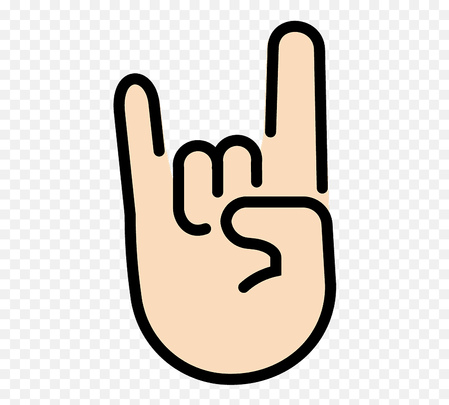 Sign Of The Horns Emoji Clipart - Dibujo Cuernitos Con La Mano,Horns Up Emoji