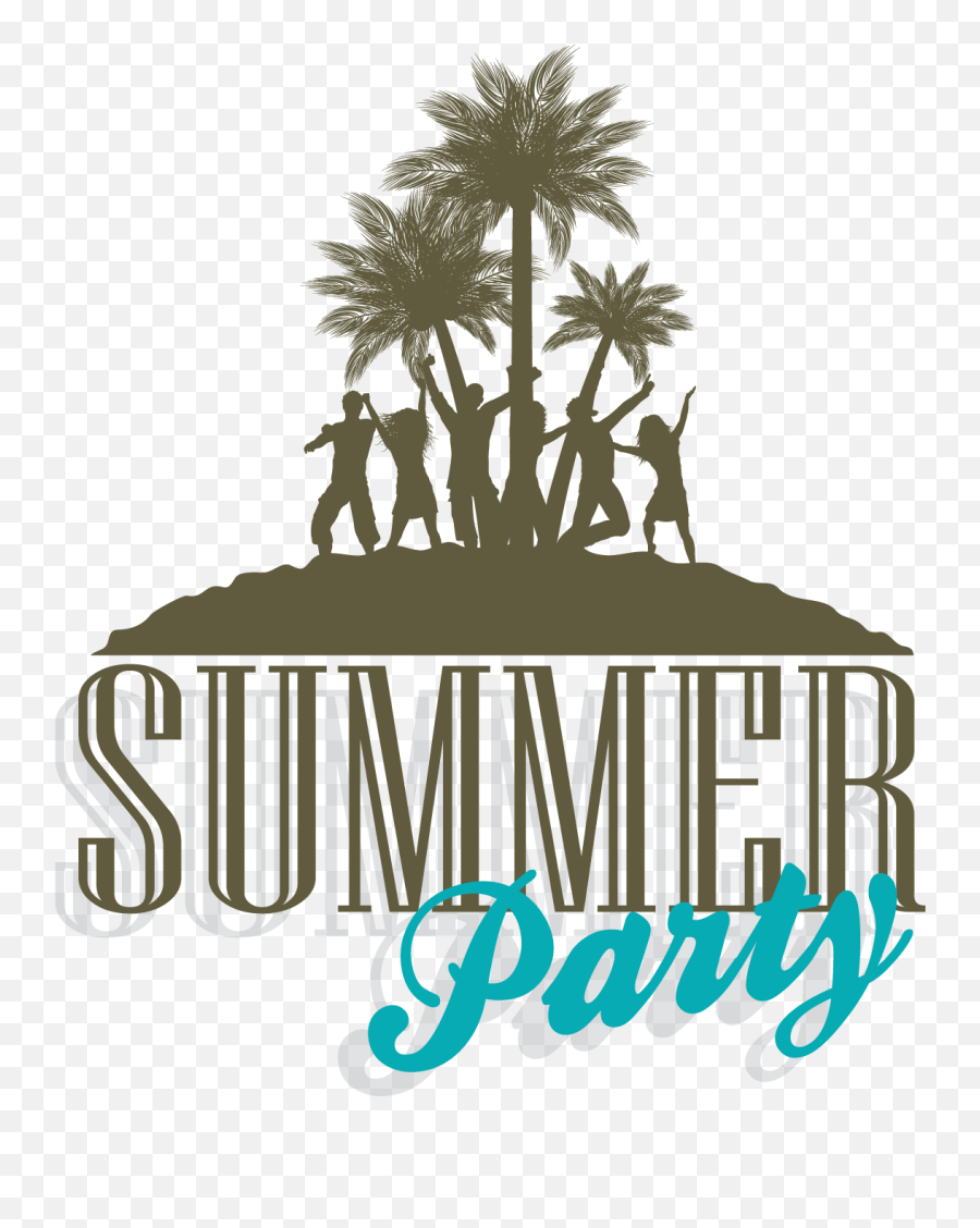 Summer Beach Silhouette Png Download - Summer Party Logo Png Emoji,Beach Emoji Art