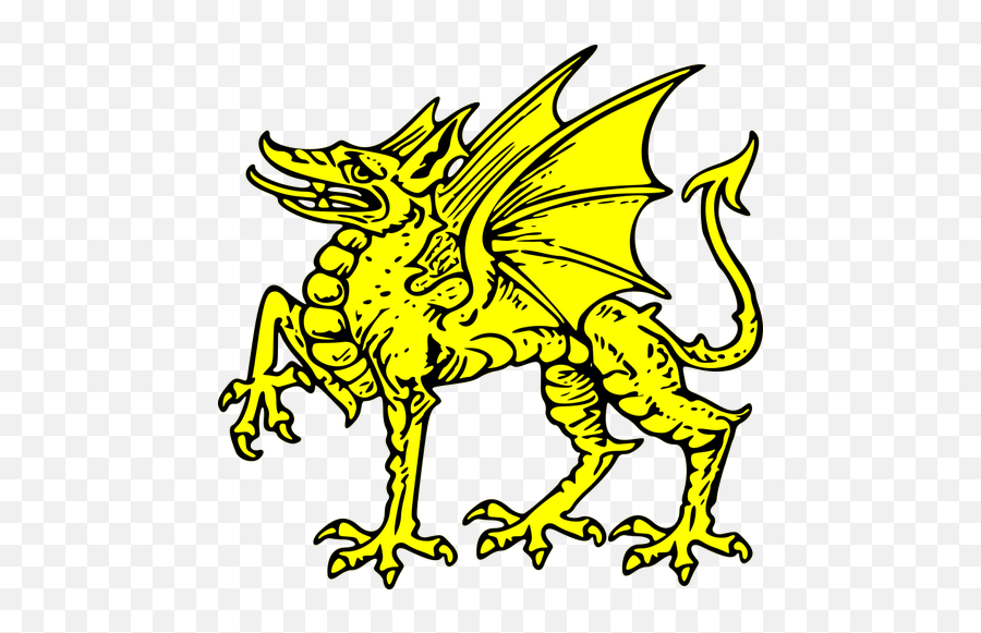 Vector Dragón Amarillo - Dragon Emoji,Dragon Emoticon