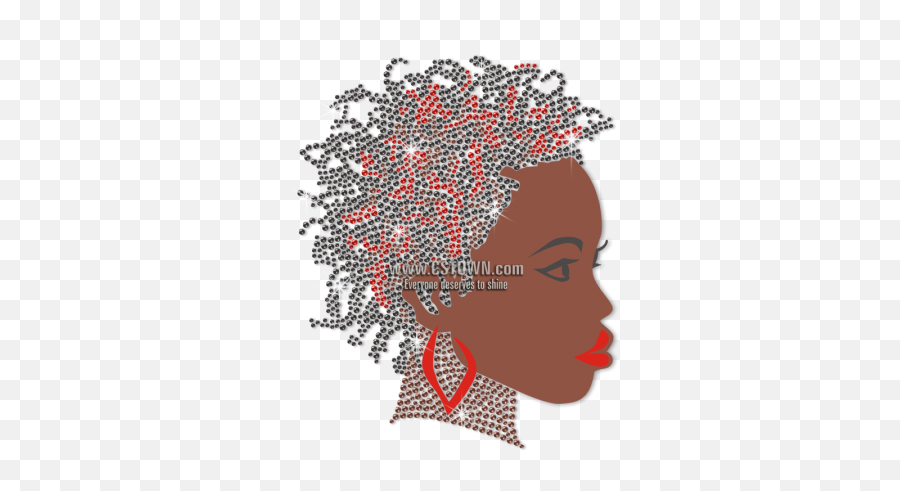 Iss Black Woman With Earring Rhinestud - Illustration Emoji,Black Girl Emoji With Crown