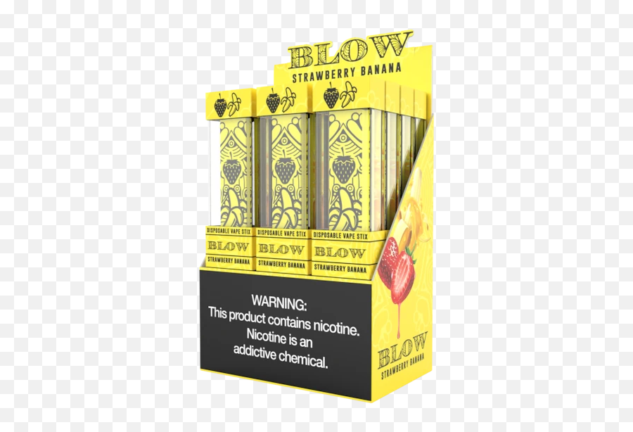 Blow Stick Disposable Device 5 - Strawberry Banana Disposable Vape Emoji,Exhale Emoji