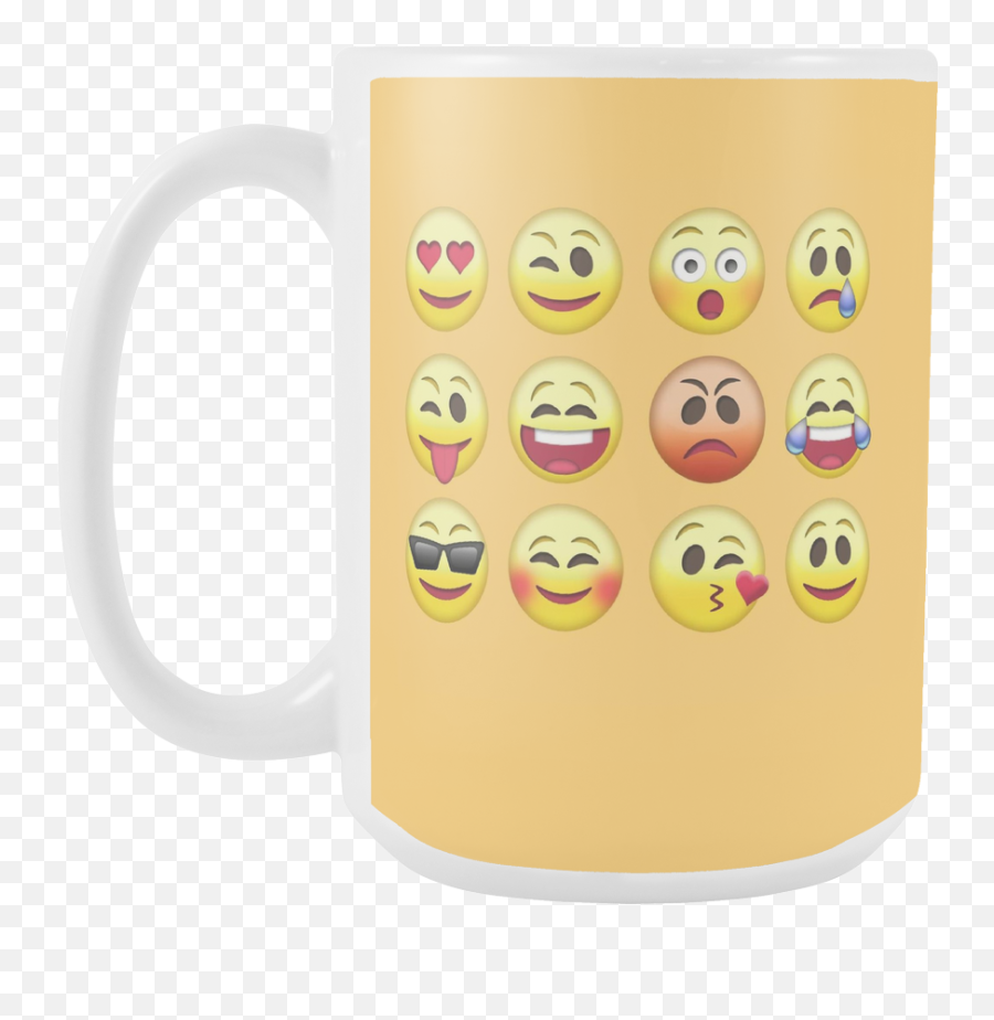 Download White 15oz Mug 12 Set Emoji - Best Emoji,Emoji Set