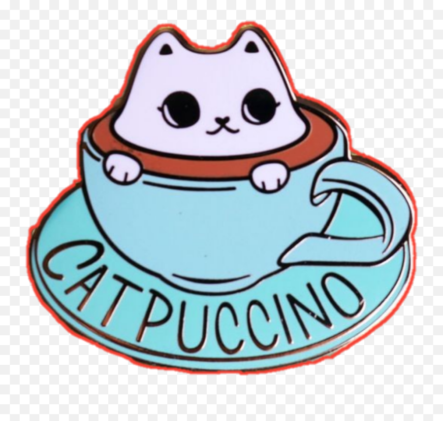 Goodmorning Tea Coffee Cat Pussycat - Brooch Emoji,Frog Coffee Emoji