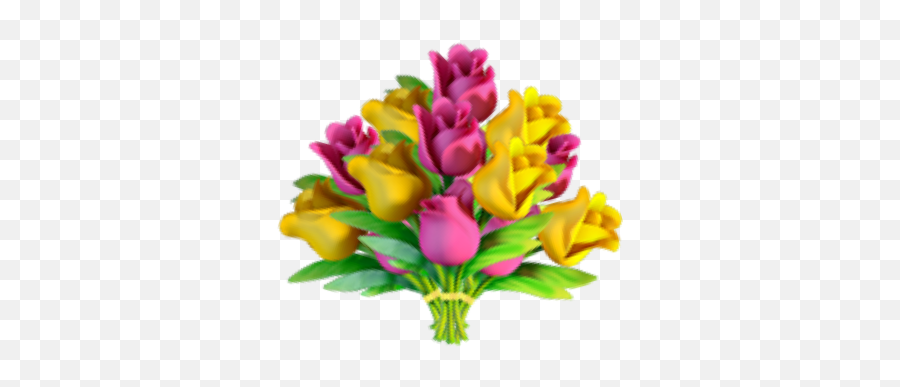 Flowers Pink Yellow Green Sticker - Lilies Emoji,Bouquet Emoji