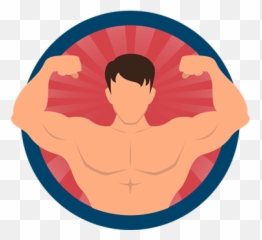 Muscle Man Cartoon Wall Sticker - Dibujos De Un Fortachón Hombre Emoji,Muscle Emoticon