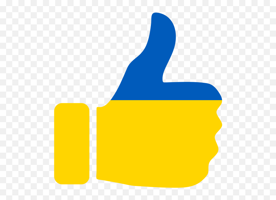 Thumbs Up And Ukrainian Symbol - Yellow Thumbs Up Clip Art Emoji,Ukraine Flag Emoji