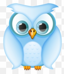 Blue Owl Front Facing - Clip Art Emoji,Blue Bird Emoji