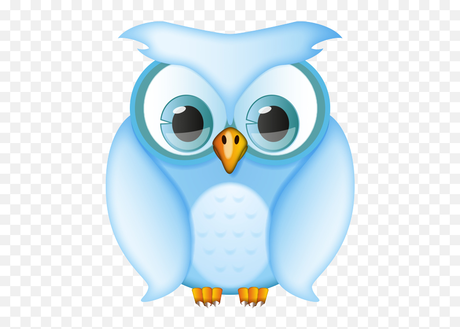 Blue Owl Front Facing - Clip Art Emoji,Blue Bird Emoji