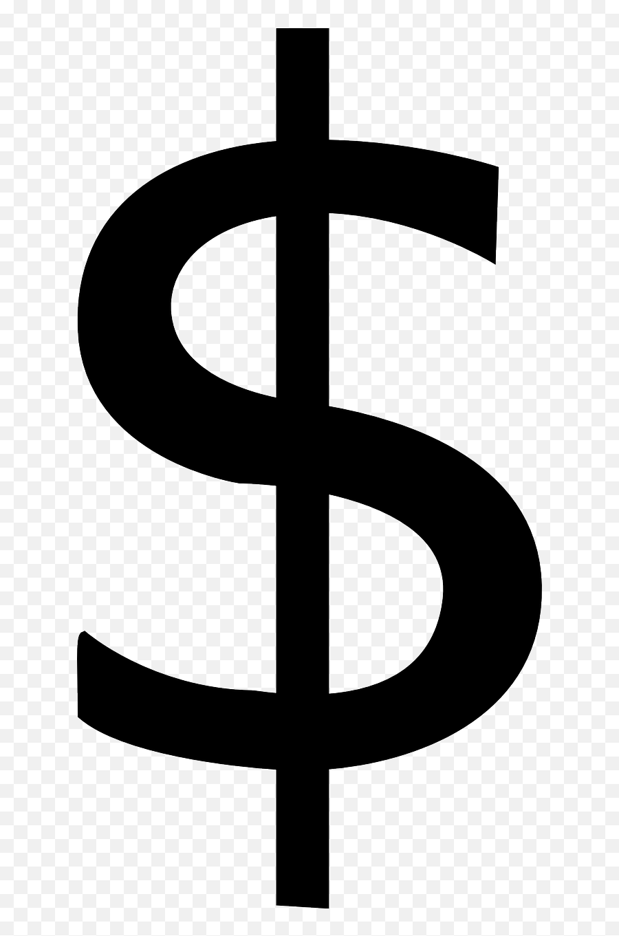 Dollar Finance Money Currency Symbol - Dollar Sign Clipart Black And White Emoji,Money Wings Emoji