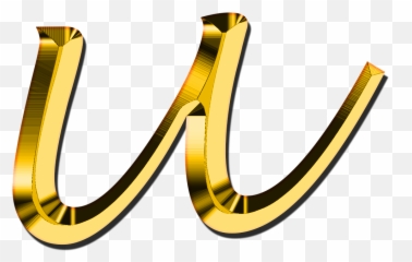 Letters Abc U Alphabet Learn - Gold Png Emoji