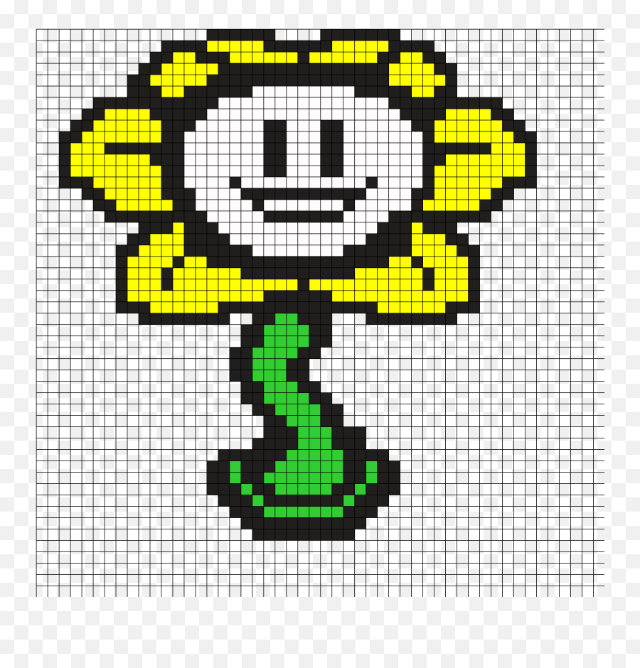 Flowey Undertale Perler Bead Pattern - Undertale Minecraft Pixel Art Emoji,Steam Profile Emoticon Art