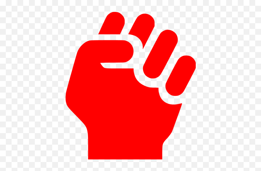 Red Clenched Fist Icon - Free Red Hand Icons Red Fist Icon Png Emoji,Fist Emoticon