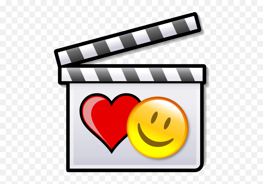 Romantic Comedy Film Clapperboard - Silent Film Clipart Emoji,Emoticon Movie