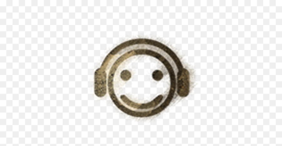 Grunge Music Headset Smiley Face Transparent - Roblox Black And White Smiley Face Emoji,Emoticon Music