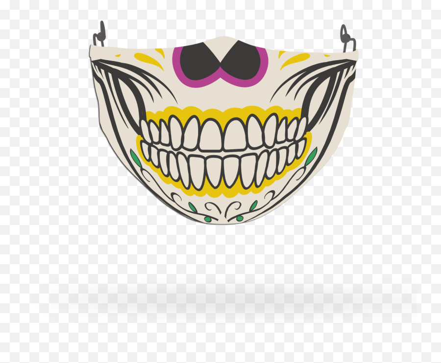 Colourful Skull Face Covering Print 4 - Wide Grin Emoji,Covering Mouth Emoji