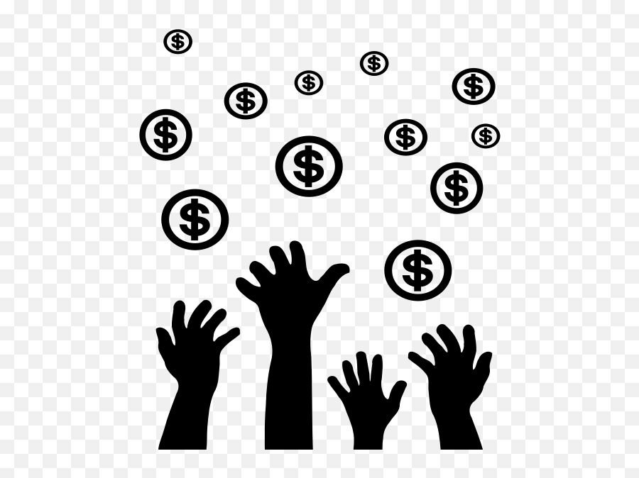 Hands Reaching Money Vector Silhouette - Basic Income Png Emoji,Dollar Bill Emoji