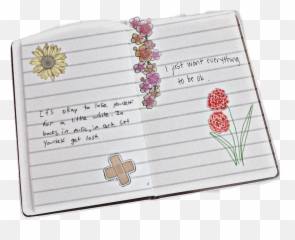 Notebook Writing Flowers Sayings - Chinese Hibiscus Emoji,Music Note Book Emoji