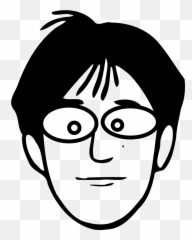Nerd Boy Man Glasses Child - Father Face Clipart Black And White Emoji