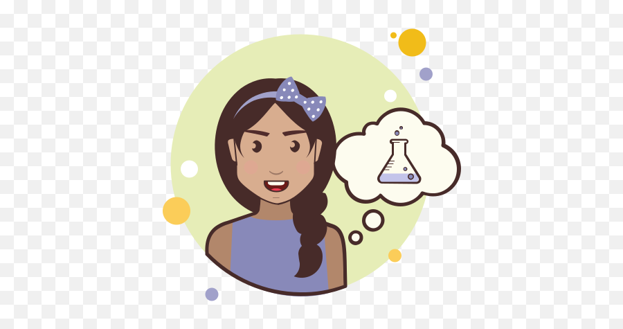 Girl With Chemical Test Tube Icon - People Thinking Icon Png Emoji,Test Tube Emoji