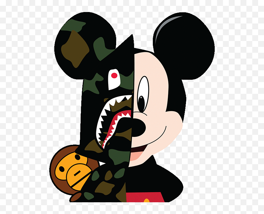Bape Money Monkey Keithape Supreme Style Nice Cute Mang - Mickey Mouse Supreme Hoodie Emoji,Boobies Emoji