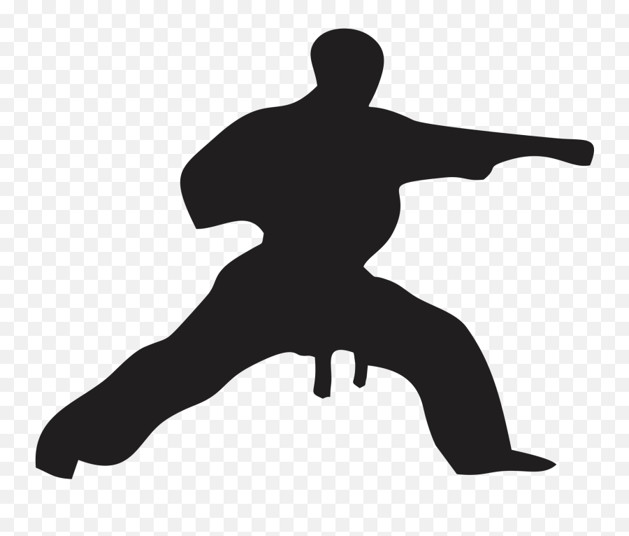 Martial Arts Karate Taekwondo Clip Art - Karate Pose Silhouette Emoji,Martial Arts Emoji