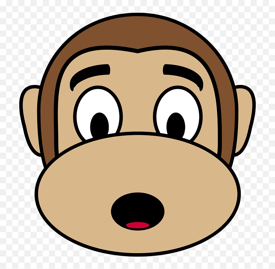 Surprised Monkey Emoji Clipart Free Download Creazilla - Monkey Face Cartoon,Surprise Emoji Png