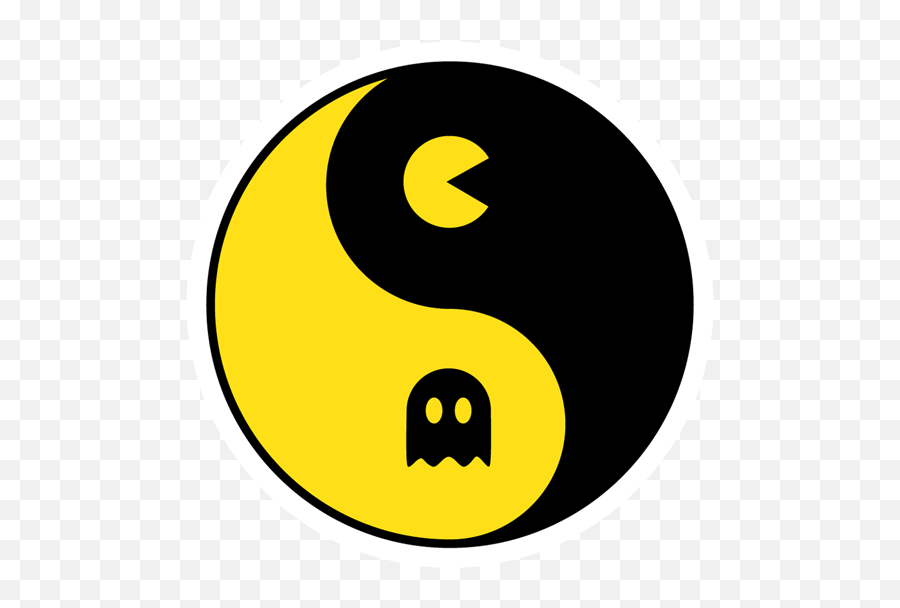 Pacman Yin Yang - Just Stickers Just Stickers Dot Emoji,Yin Yang Emoticon