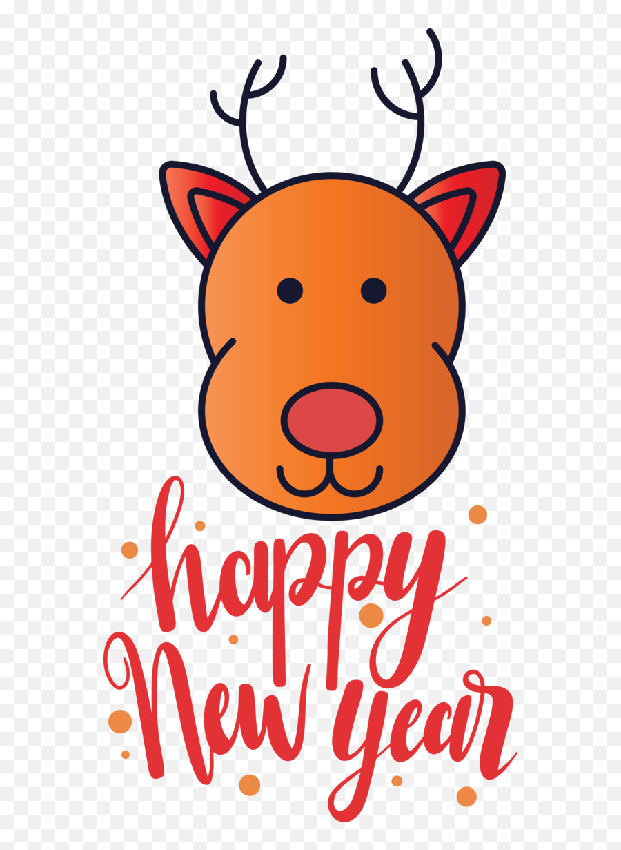 New Year Reindeer Snout Text For Happy New Year 2021 For New - Happy Emoji,Firework Emoticon Text