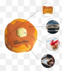 Promotional Stack of Pancakes Squeezies - Stress reliever Doughnut Emoji