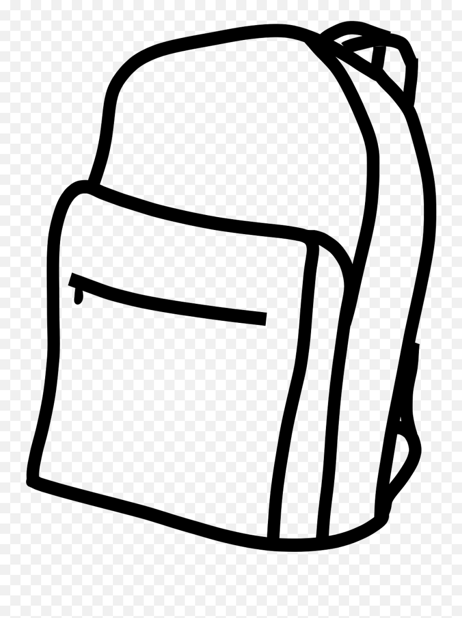 Backpack Rucksack Plain White Closed - Backpack Clipart Black And White Emoji,Emoji Backpacks For School
