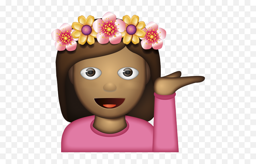 Woman Tipping Hand With Flower - Cartoon Emoji,Girl Hand Emoji