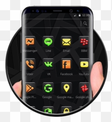 Glossy Brunet Black Theme - Smartphone Emoji,Coal Emoji