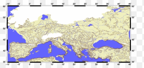 Last Glacial Maximum Topo Contours - Europe Emoji