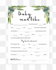 Mad Libs Baby Shower Game Printable - Emoji Free