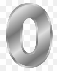 Zero Numbers 0 Shiny Glowing - Silver Transparent Emoji