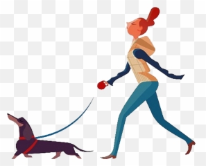 Dog Walking Woman - Walker Clipart Png Emoji