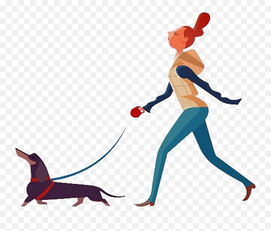 Dog Walking Woman - Dog Walker Clipart Png Emoji,Walking Girl Emoji