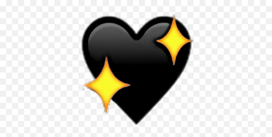Corazón Emoji Tumblr Negro Brillos - Black Heart Emoji Whatsapp,Corazon Emoji