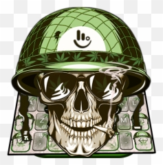 Smoking Cool Skull Rasta Weed Keyboard Theme Hack Cheats - Soldier Vector Emoji